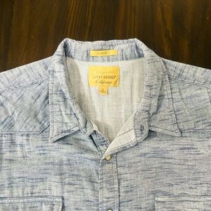 Lucky Brand Men's Light Blue Casual Shir. Pre-owned.